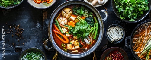 Vegetarian hotpot a culinary celebration of color