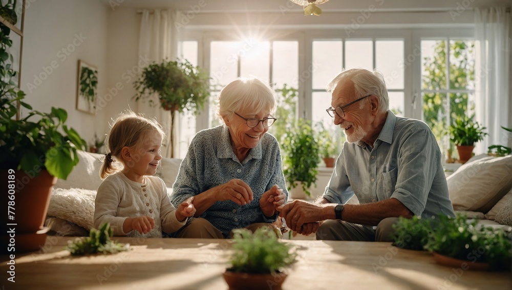 Happy elderly couple relaxing at home Happy elderly couple relaxing at home