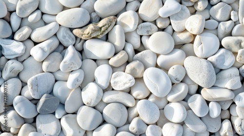White pebbles background texture.