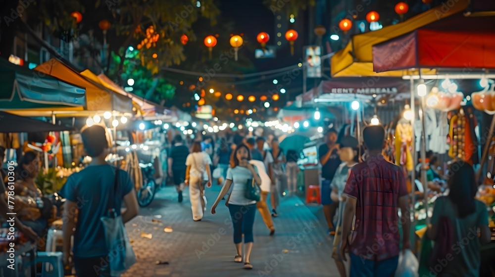 Vibrant Night Market in Asia Celebrating Cultural Immersion and