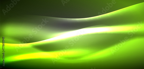 Neon-lit waves surge across background, mesmerizing dance of luminescence and motion. Dynamic backdrop captures essence of energy and modern aesthetics