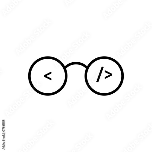 coder glasses icon vector. flat trendy style illustration on white background..eps