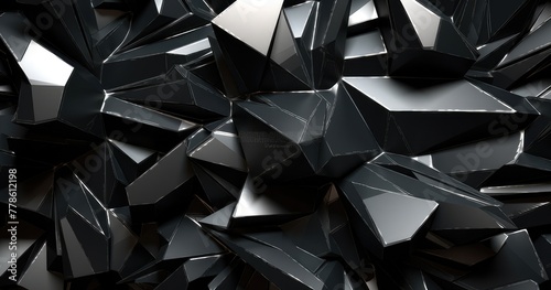 sleek black polygonal surface