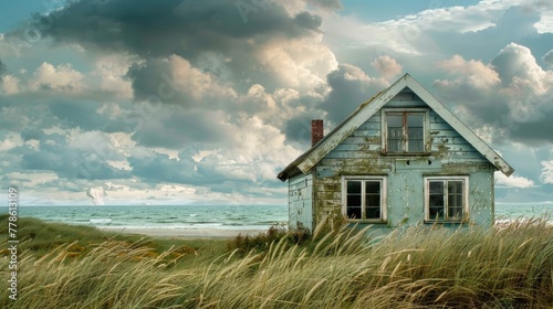 A quaint seaside cottage with open windows letting in the salty sea air