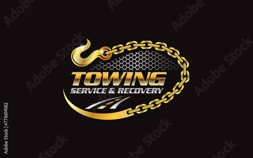Illustration vector graphic of towing truck service logo design suitable for the automotive company