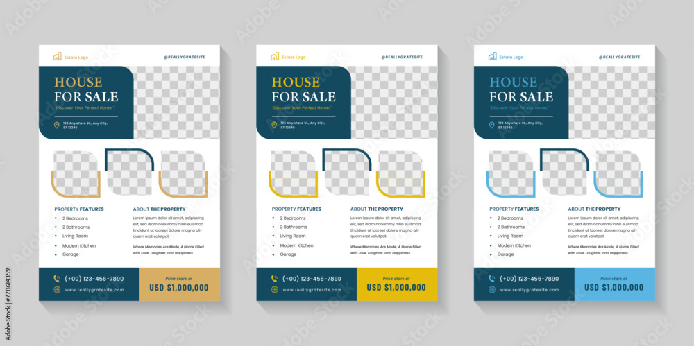 Luxury vector set template for real estate flyer design