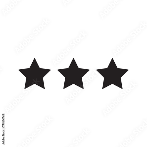 three stars vector icon. three stars flat symbol illustration on white background..eps