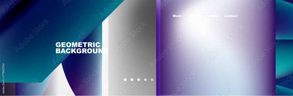 Obraz premium Colorful gradients with abstract geometric shapes. Vector Illustration For Wallpaper, Banner, Background, Card, Book Illustration, landing page