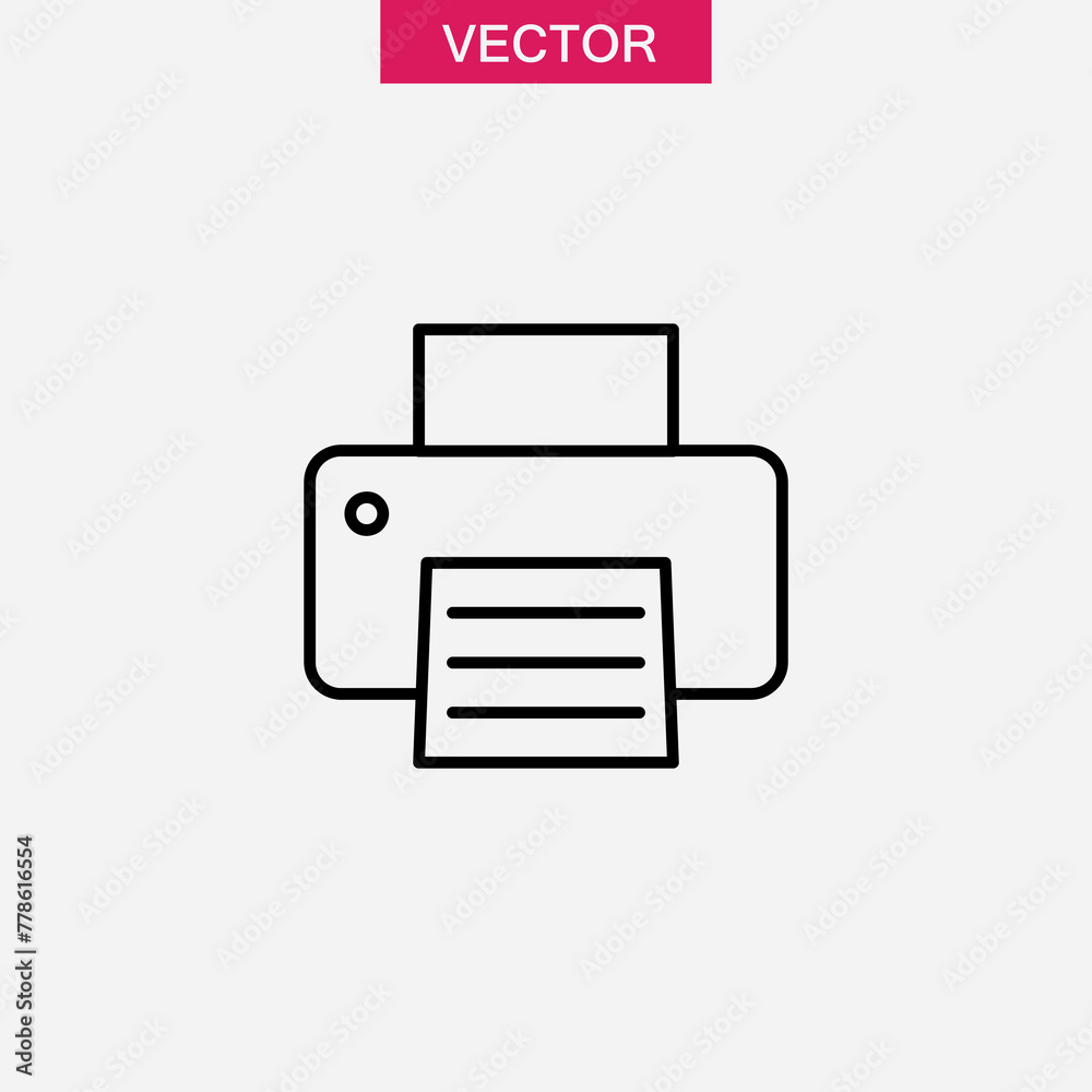 printer line icon, outline sign flat trendy style flat symbol on white background..eps printer line icon, outline sign flat trendy style flat symbol on white background..eps