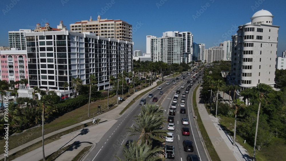 busy Bayfront Blvd in Sarasota, Florida