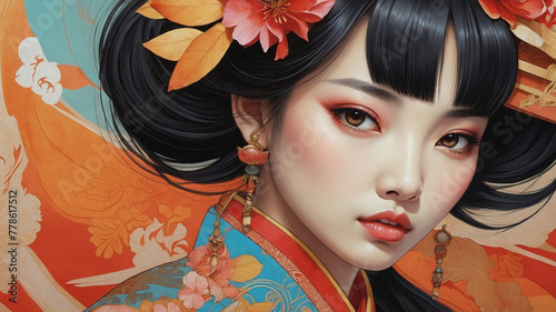 Anime Elegance Portrait of an Asian Muse