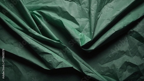 green crumpled paper background