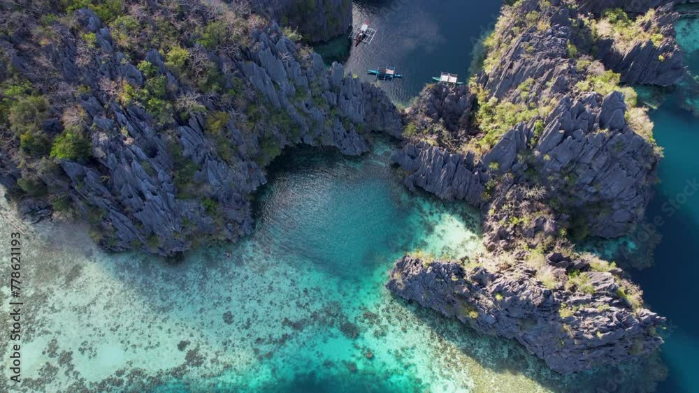 4K Drone video flying over Twin Lagoon with beautiful cliffs, Coron, Palawan Philippines 4K Drone video flying over Twin Lagoon with beautiful cliffs, Coron, Palawan Philippines