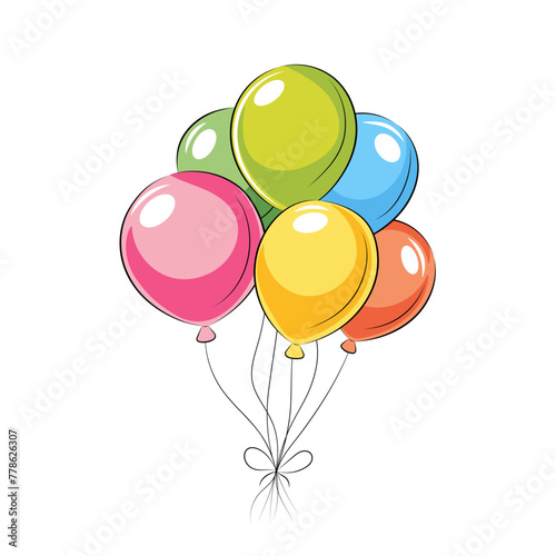 Bright colored balloons, vector