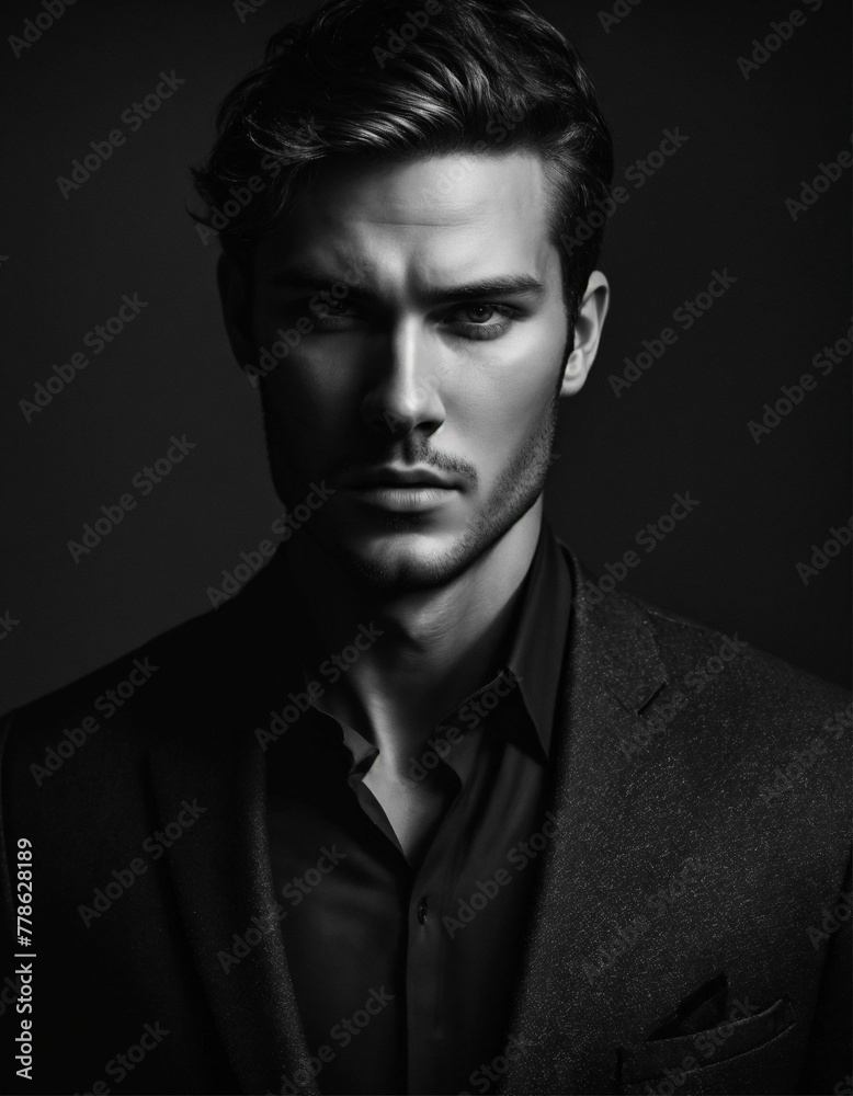 Man Portrait In Black And White 