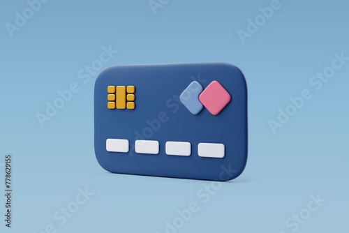 3d Vector Credit card money financial, Online shopping, Business and finance concept.