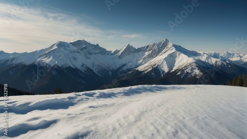 Majestic snow capped mountain landscape