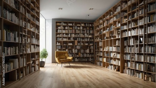 Home library with comfortable armchairs