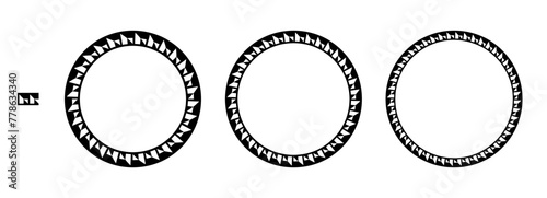Greek frame, Circle Frame, Decorative border, vintage ornaments with seamless pattern vector illustration 