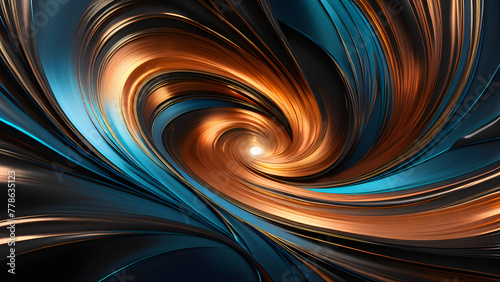 Captivating Copper Swirls: Watercolor-inspired Background Artwork(Generative AI)