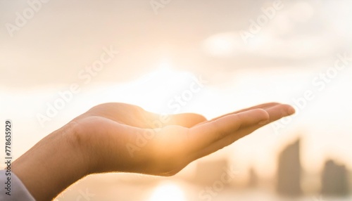 close up of a hand with extended fingers catching the light isolated white background generative ai