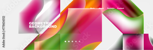 Colorful gradients with abstract geometric shapes. Vector Illustration For Wallpaper, Banner, Background, Card, Book Illustration, landing page