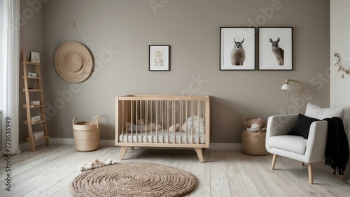 Serene nursery room with crib and toys