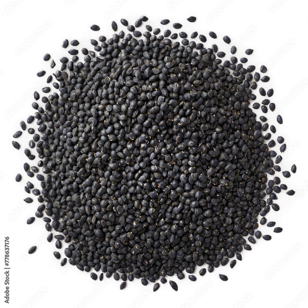 Black sesame seeds isolated on transparent background Black sesame seeds isolated on transparent background