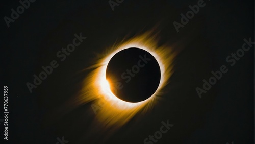 Solar eclipse with dramatic corona
