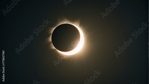 Solar eclipse with darkened earth