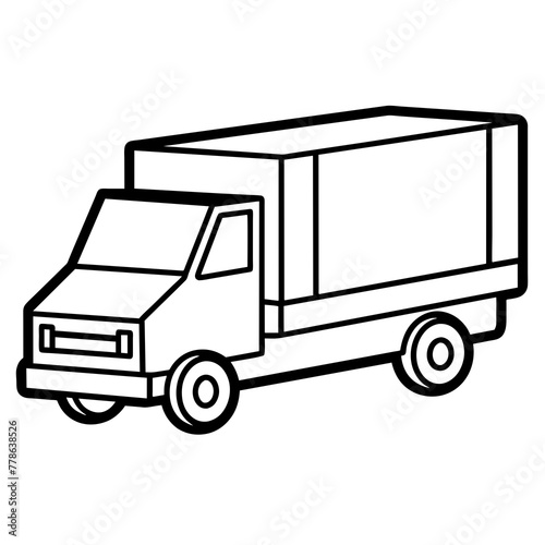 refrigerated truck isolated on white background -Vector illustration