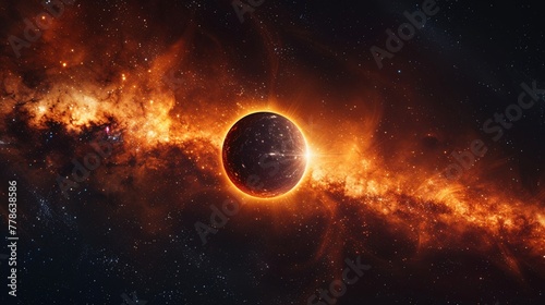 Space Exploration mission capturing a Solar Eclipse