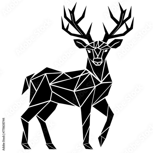 deer minimalist abstract on white background- vector illustration