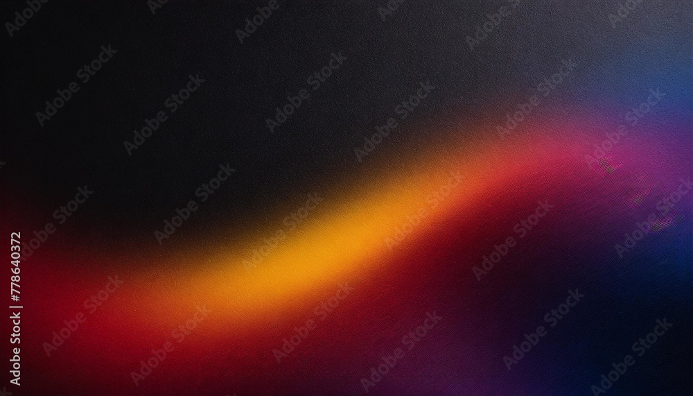 Enigmatic Eruption: Dark Grainy Gradient Wave Infused with Purple, Red, Yellow, and Blue Tones