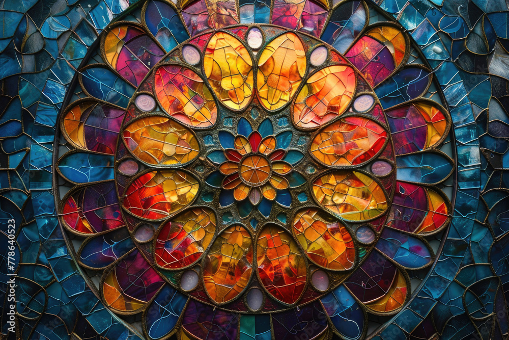 Colorful and intricate kaleidoscope pattern