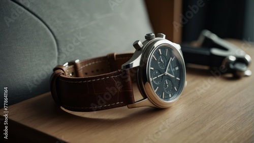 Luxury wristwatch on a dark background
