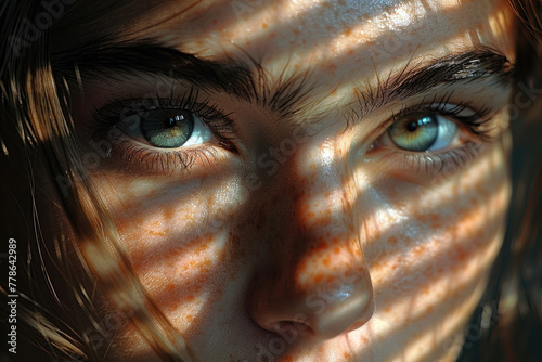 A creative portrait of a person using shadows and leading lines