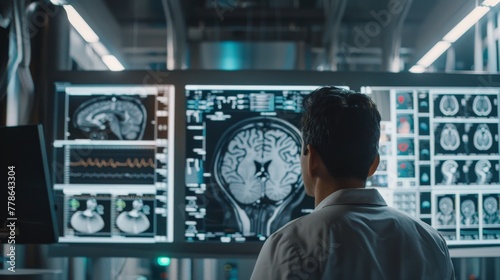 An AI system processes medical imaging in real-time, aiding radiologists in detecting complex health issues.