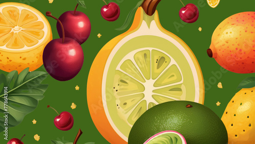 Vintage food poster design with vector lemon.eps