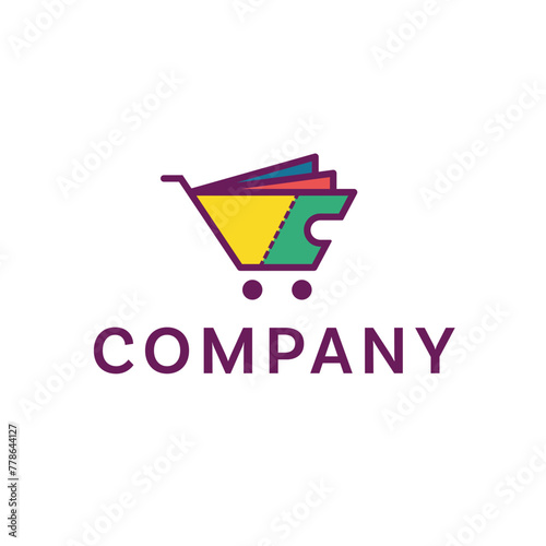 Coupon minimal modern symbol ticket market logo