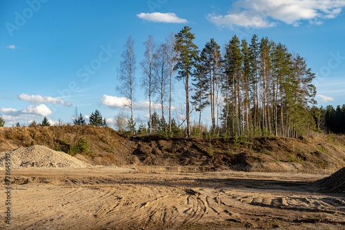 Old gravel quarry in forest
