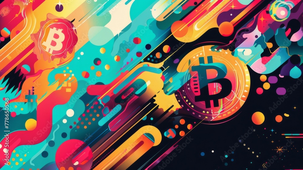 Fototapeta premium cryptocurrency illustration colorful