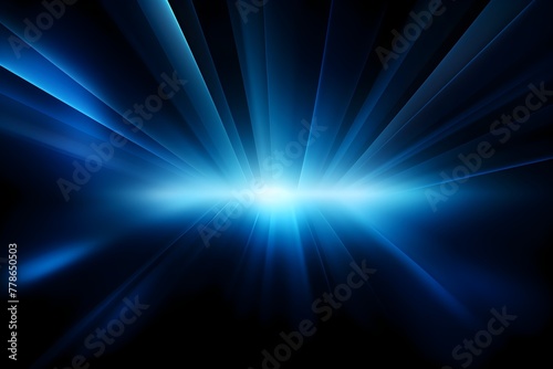 Radiant Blue Beam Futuristic Lighting Montage with Colorful Spotlights and Abstract Effects on Empty Stage