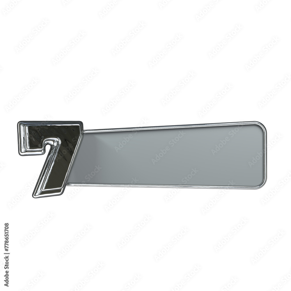 Text banner with frame and number Text banner with frame and number