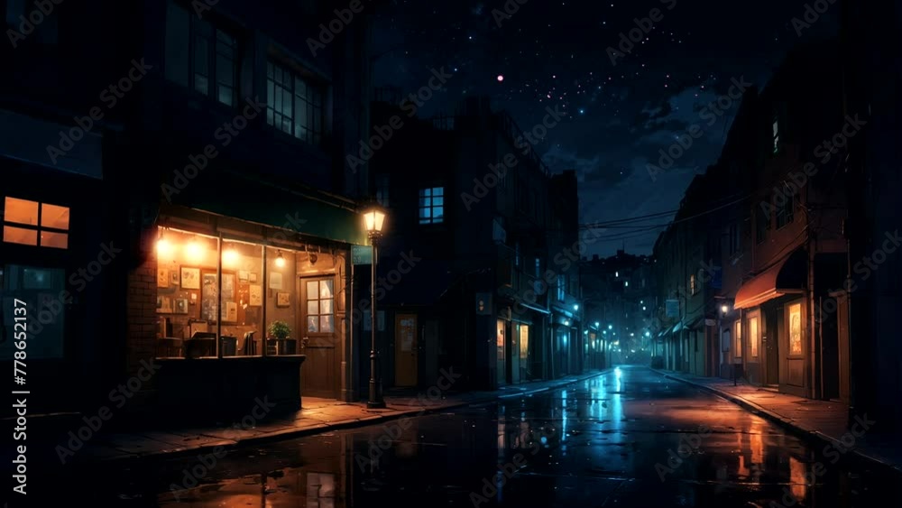 Animation of a beautiful cityscape at night with light Seamless looping 4k time-lapse animation video background Animation of a beautiful cityscape at night with light Seamless looping 4k time-lapse animation video background