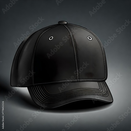 baseball cap isolated on black
