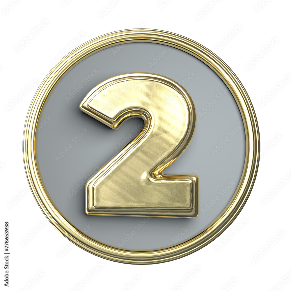 Coin with number 3D render gold material Coin with number 3D render gold material