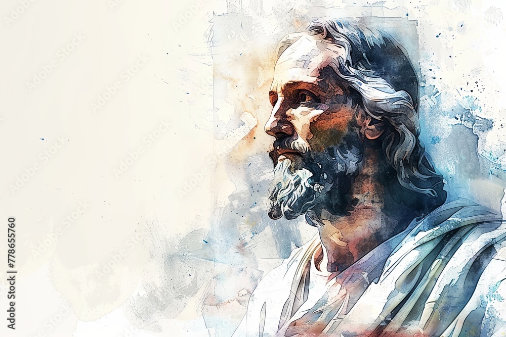 Water color portrait of Jesus 