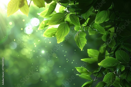 Summer greenery, lush and photorealistic, with sunlight filtering through the leaves ,ultra HD,clean sharp,high resulution photo