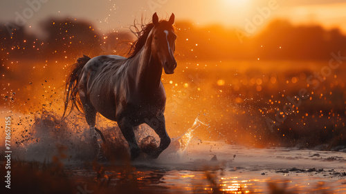 Horse Painting Consists of Beauty Blended with Dream colors Generative AI